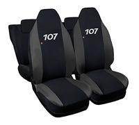 Rebeca Shop® Housses de siège auto compatibles 107 avec sièges arrière divisés, lot de 6, différentes couleurs (noir/gris foncé)