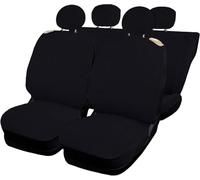 Rebeca Shop® Housses de siège auto compatibles avec Cinquecento 500, fabriqué en Italie, tissu polycoton, ensemble avant et arrière (noir, arrière entier sans logo)