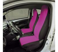Rebeca Shop Housses de siège auto compatibles pour Aygo, Twingo, C1, 108, Zoe versions à partir de 2014 Made in Italy, avec bande centrale colorée, tissu polyester, ensemble de housses avant (Fucsia