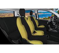 Rebeca Shop® Housses de siège auto compatibles pour Panda Deuxième et Troisième séries (mod.169 et 310) Made in Italy Ensemble avant et arrière (dossier fractionnable 1/3-2/3, noir/jaune)