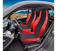 Rebeca Shop® Housses de siège auto compatibles pour Smart troisième série W453 Made in Italy Ensemble de housses de siège avant couple (housses de siège Smart 3série W453, noir/rouge)