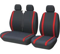 Rebeca Shop Housses de siège auto universelles pour camions et camions 3 places, avant 2+1 compatible avec accoudoir en tissu 210 g. Gabardina (noir, rouge, Gabardina 210 grammes)