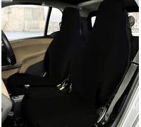 Rebeca Shop® Housses de siège avant compatibles pour Smart Fortwo, première, deuxième et troisième séries, W450 W451 W453, lot de 2 housses (noir, sans logo)