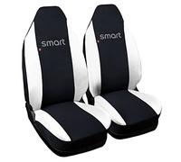 Rebeca Shop - Housses de siège de Voiture compatibles Smart Deuxième série, Noir Blanc | W451 | Made in Italy | Set de Housses de siège Paire Avant | Sièges intérieurs