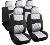 Rebeca Shop - Housses de siège de voiture universelles avant et arrière, en polyester, mod. A20, Blanc/Noir