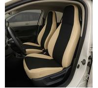 Rebeca Shop - Housses de siège de voiture universelles paire avant, en Polycoton, pour Smart FF, Noir/Beige