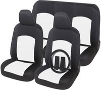 Rebeca Shop - Housses de siège de voiture universelles Soft, avant et arrière, couvre volant et ceinture, en polycoton, Blanc