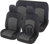 Rebeca Shop - Housses de siège de voiture universelles Soft, avant et arrière, couvre volant et ceinture, en polycoton, Gris