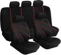 Rebeca Shop Housses de siège universelles en polyester compatibles pour Yaris avec sièges standard avec 2 fermetures éclair arrière modèle G noir/rouge