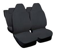 Rebeca Shop® Housses de sièges compatibles pour Aygo | Fabriqué en Italie | Ensemble de housses pour sièges avant et arrière | Logo du modèle de voiture brodé (Gris Foncé)