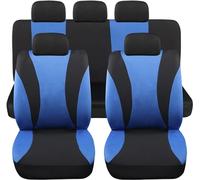 Rebeca Shop Housses de sièges de voiture universelles LS06, ensemble avant et arrière en polyester, non compatible avec les SUV (Bleu)