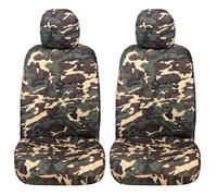 Rebeca Shop Housses de sièges matelassées 140gr pour voiture universelles, avant et arrière (Camouflage Vert, A22-Paire)