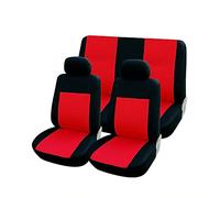 Rebeca Shop Housses de sièges universelles Kit Avant et Arrière Vari couleurs Confort Doux Respirant Protection pour sièges utilitaires (Rouge/Noir)