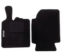 Rebeca Shop Tapis de voiture caoutchouc compatibles pour Smart | en moquette noire | Logo brodé | Tapis texturés déchirants | w450 - w451 - w453 | Accessoires intérieurs auto (W450 - Première série)