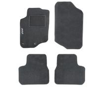 Rebeca Shop® Tapis de Voiture Compatibles pour 207 | Tapis Sur Mesure | En Moquette Noire | Logo Brodé, Seuils et Clips de Fixation (Compatibles 207)