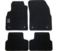 Rebeca Shop® Tapis de voiture compatibles pour Astra J | Tapis texturés | En moquette noire | Logo brodé talonnette et clip de fixation (compatibles Astra J)