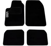 Rebeca Shop® Tapis de voiture compatibles pour Clio en moquette noire | Tapis adaptables | Logo brodé seuil de porte renforcé