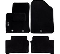 Rebeca Shop® Tapis de voiture compatibles pour i10 de 2014 à 2019 | Tapis en moquette noire | Logo brodé talonnette et clip de fixation (compatibles i10 de 2014 à 2019)