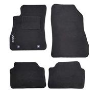 Rebeca Shop® Tapis de Voiture compatibles pour Juke de 2015 à 2019 Tapis de Sol en Moquette Noire, Logo brodé Talonnette et Clip de Fixation (pour Juke)