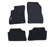 Rebeca Shop® Tapis de voiture compatibles pour Juke première série de 2010 à 2019 Tapis en moquette noire, logo brodé talonnette et clip de fixation (pour Juke)