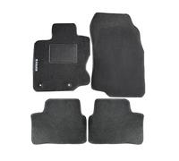 Rebeca Shop Tapis de voiture compatibles pour Kadjar, en tissu moquette noire, ensemble de tapis avant et arrière sur mesure, logo brodé, talonnette et 2 clips de fixation