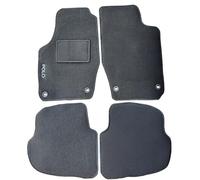Rebeca Shop® Tapis de voiture compatibles pour Polo 9N de 2001 à 2009 en moquette noire | Tapis avec 4 clips | Logo brodé avec talon renforcé