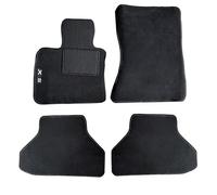 Rebeca Shop® Tapis de voiture compatibles pour X5 | Tapis en moquette noire | Logo brodé talonnette et clip de fixation (compatibles X5)