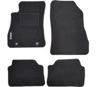 Rebeca Shop® Tapis de voiture noirs compatibles pour Juke deuxième série à partir de 2019 / Kit de tapis en moquette sur mesure (Set 2 avant + 2 arrière) Broderie logo Juke