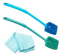 REBECASKYENS 2Pcs Brosse De Nettoyage d'Aquarium en Eponge 40CM Grattoir d'Algues d'Aquarium Double Face Accessoires de Nettoyer la Vitre pour Aquarium avec Chiffon de