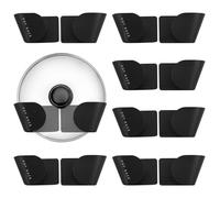 REBECASKYENS Lot de 10 supports muraux pour couvercles de casseroles, couvercles de casseroles, supports de couvercles de casseroles, porte d'armoire, pour la maison et la cuisine, noir