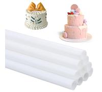 REBECASKYENS Lot de 10 tiges à gâteau réutilisables en plastique blanc pour la construction de gâteaux à plusieurs niveaux - 30,5 cm