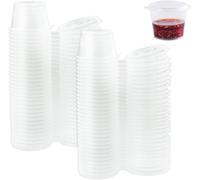 REBECASKYENS Lot de 100 boîtes de conservation anti-fuite de 1 oz avec couvercle, passent au micro-ondes, petites boîtes pour sauces, sauces, épices, dessin au diamant