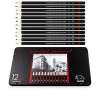 REBECASKYENS Lot de 12 crayons à papier, 8B 7B 6B 5B 4B 3B 2B B HB F H 2H