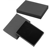 REBECASKYENS Lot de 2 boîtes à bijoux en papier kraft noir avec rembourrage en velours noir - 7 x 9 x 1,5 cm