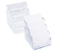 REBECASKYENS Lot de 2 porte-cartes de visite en acrylique transparent avec 4 compartiments pour cartes de visite