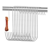 REBECASKYENS Lot de 20 crochets à viande en acier inoxydable en forme de S pour fumage à chaud et à froid, pour poulet, chasse, fumer des côtes (13 cm)