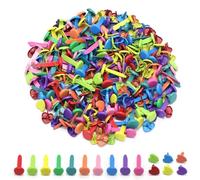 REBECASKYENS Lot de 200 clips pastel colorés avec 100 rubans ronds et 100 rubans en forme de cœur pour scrapbooking, fabrication de cartes, artisanat, enfants