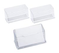 REBECASKYENS Lot de 3 porte-cartes de visite en acrylique pour cartes de visite, cartes de visite, support de table pour bureau, collection