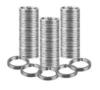REBECASKYENS Lot de 30 Porte-clés en Métal Anneaux pour Porte-Clés 25mm Porte-clés Plat pour Tous Types de Clés Bricolage Artisanat (Couleur Primaire en Métal), argenté, 25mm