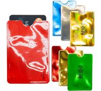 REBECASKYENS Lot de 7 porte-cartes de crédit, pochettes de protection, anti-vol RFID et NFC sans contact pour éviter le vol d'identité pour cartes de débit, passeport, multicolore, 8.6 x 5.4 cm,