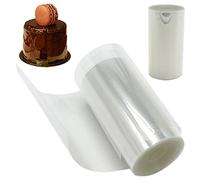 REBECASKYENS Rouleau de film pour bordure de gâteau, 8 cm x 10 m, rouleau d'acétate transparent pour décoration de gâteau, anneaux de dessert au chocolat mousse (8 cm)