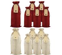 REBECASKYENS Sac à vin en Toile de Jute 12 pièces avec Cordon de Serrage（mélanger）,35 x 15 cm de Sacs de vin de Jute Vin Cadeau pour Dégustation de Vin Fête Mariage Faveur Anniversaire Noël