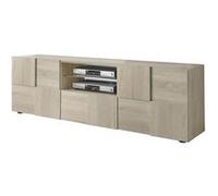 AltoBuy Rebecca - Meuble TV 181 cm Finition Aspect Bois Samoa Relief Damiers