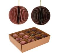 Rebecca Mobili 12 pendentifs pour arbre de Noël en papier, 2 couleurs différentes