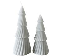 Rebecca Mobili 2 bougies de Noël en forme d'arbre en cire de soja de couleur argentée