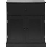 Rebecca Mobili Armoire basse avec tiroir 2 portes Noir Multifonctionnel