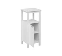 Rebecca Mobili Armoire de salle de bains avec 1 porte et 1 étagère en MDF blanc