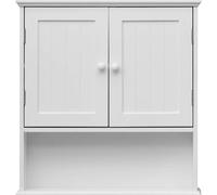 Rebecca Mobili Armoire murale avec 2 portes et 1 étagère en MDF blanc