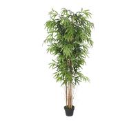 Rebecca Mobili Bambou artificiel Jauda 180x50x50 Polyester Bois de bambou Vert Marron