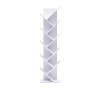 Rebecca Mobili Bibliotheque Blanc, Etagere a Livres Moderne, 10 Niveaux, Bois MDF, pour Maiosn Bureau - Dimensions: 160 x 44,5 x 22 cm (HxLxL) - Art. RE4584